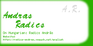 andras radics business card