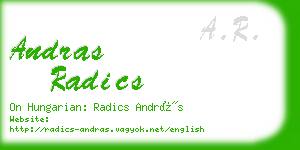andras radics business card